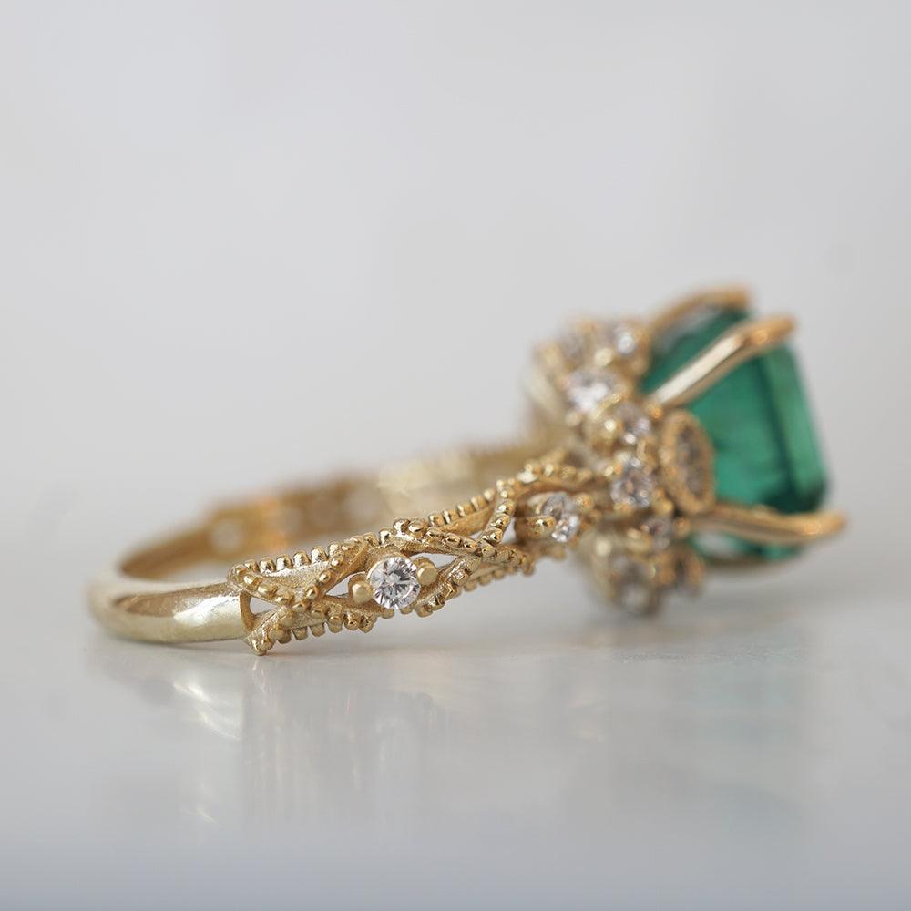 One Of A Kind: Emerald Knightsbridge Diamond Ring in 14K and 18K Gold