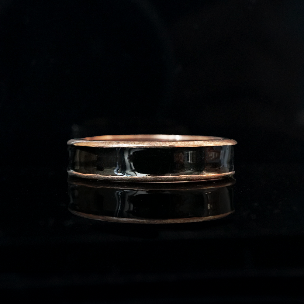 Enamel Ring Band in 14K Gold, 4.8mm
