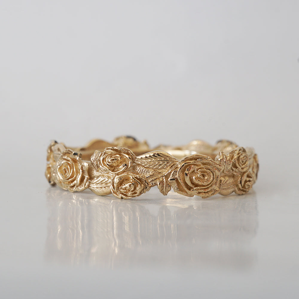 Floral Roses Eternity Band in 14K and 18K Gold