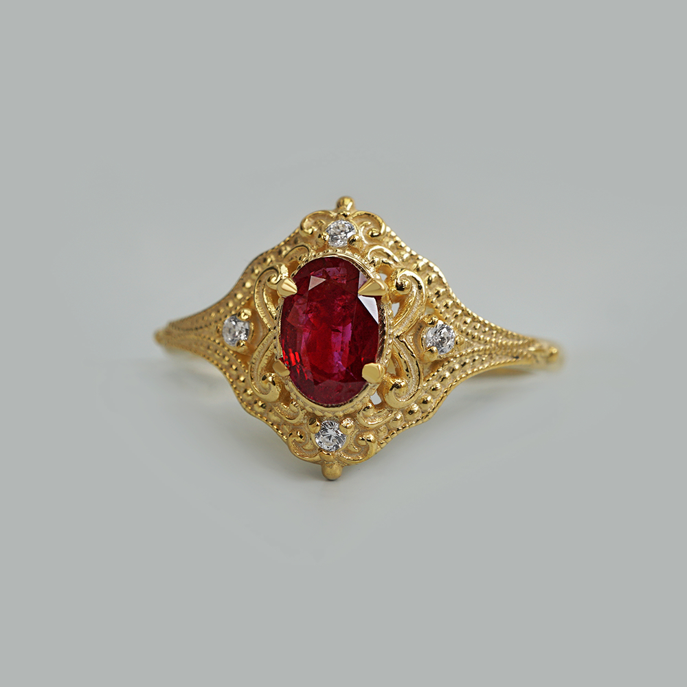 Fiammetta Ruby Ring in 14K and 18K Gold