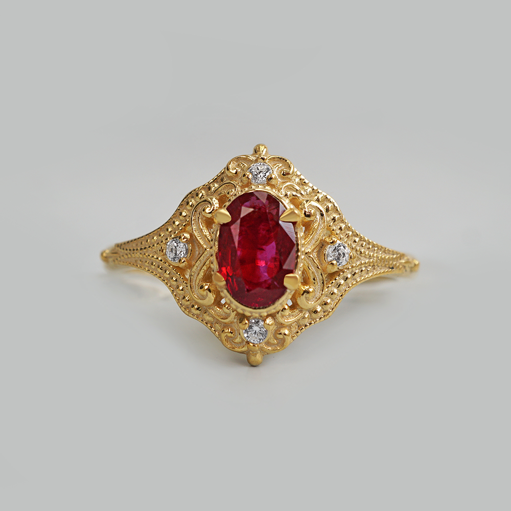 Fiammetta Ruby Ring in 14K and 18K Gold