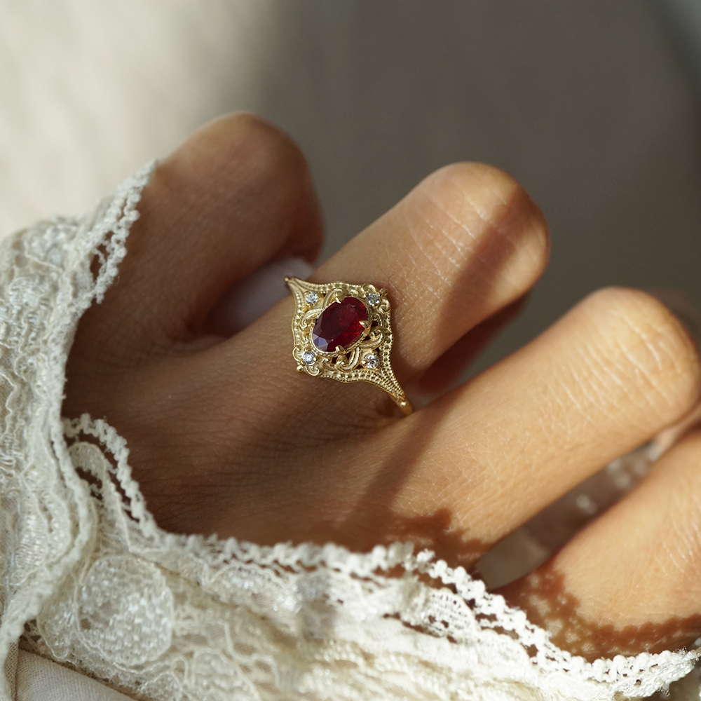 Fiammetta Ruby Ring in 14K and 18K Gold
