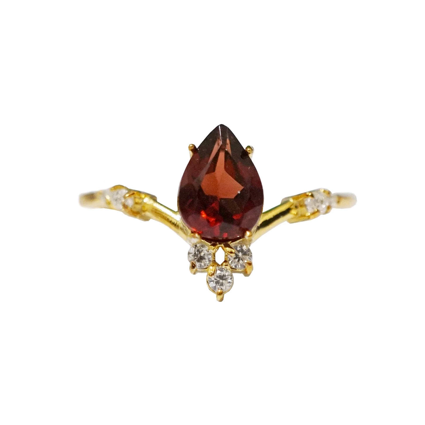 14K Blossom Diamond Ring (Moonstone and Garnet)