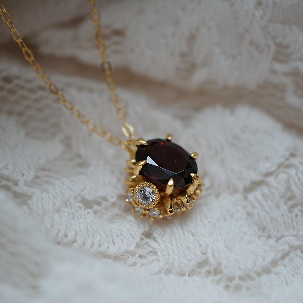 Garnet Kensington Necklace - Tippy Taste Jewelry