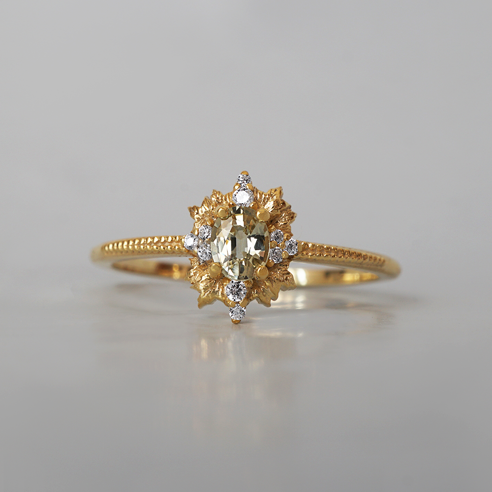 Golden Verse Sapphire Diamond Ring in 14K and 18K Gold