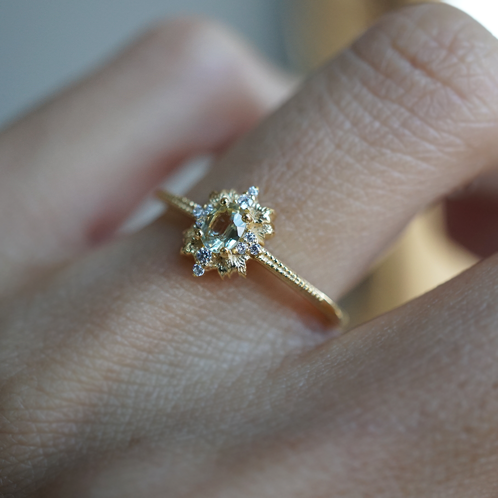 Golden Verse Sapphire Diamond Ring in 14K and 18K Gold