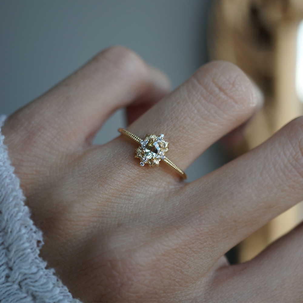 Golden Verse Sapphire Diamond Ring in 14K and 18K Gold