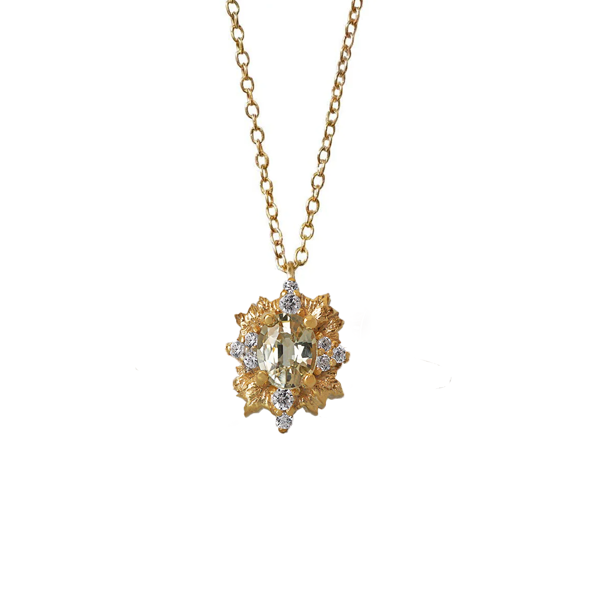Golden Verse Sapphire Necklace in 14K Gold