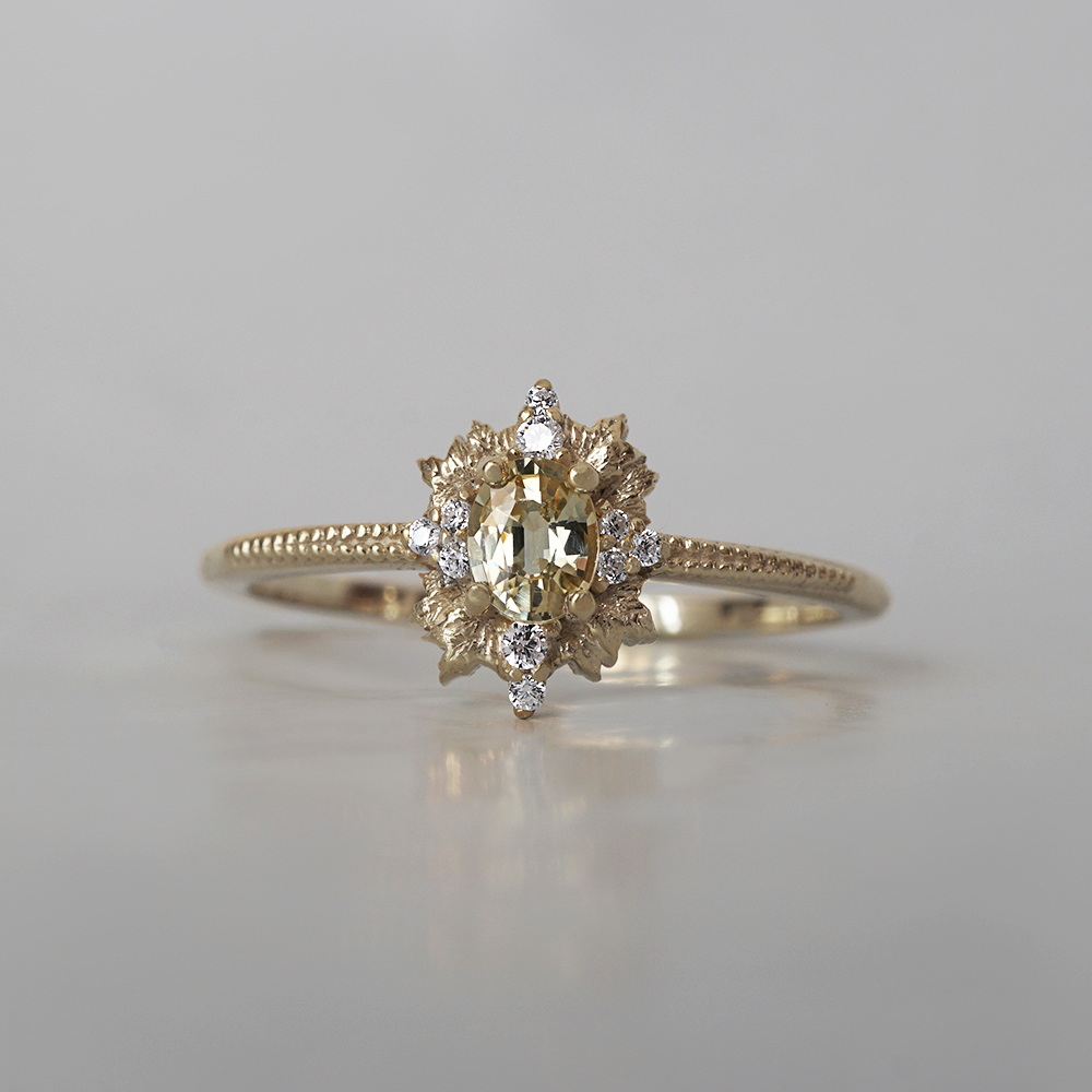 Golden Verse Sapphire Diamond Ring in 14K and 18K Gold