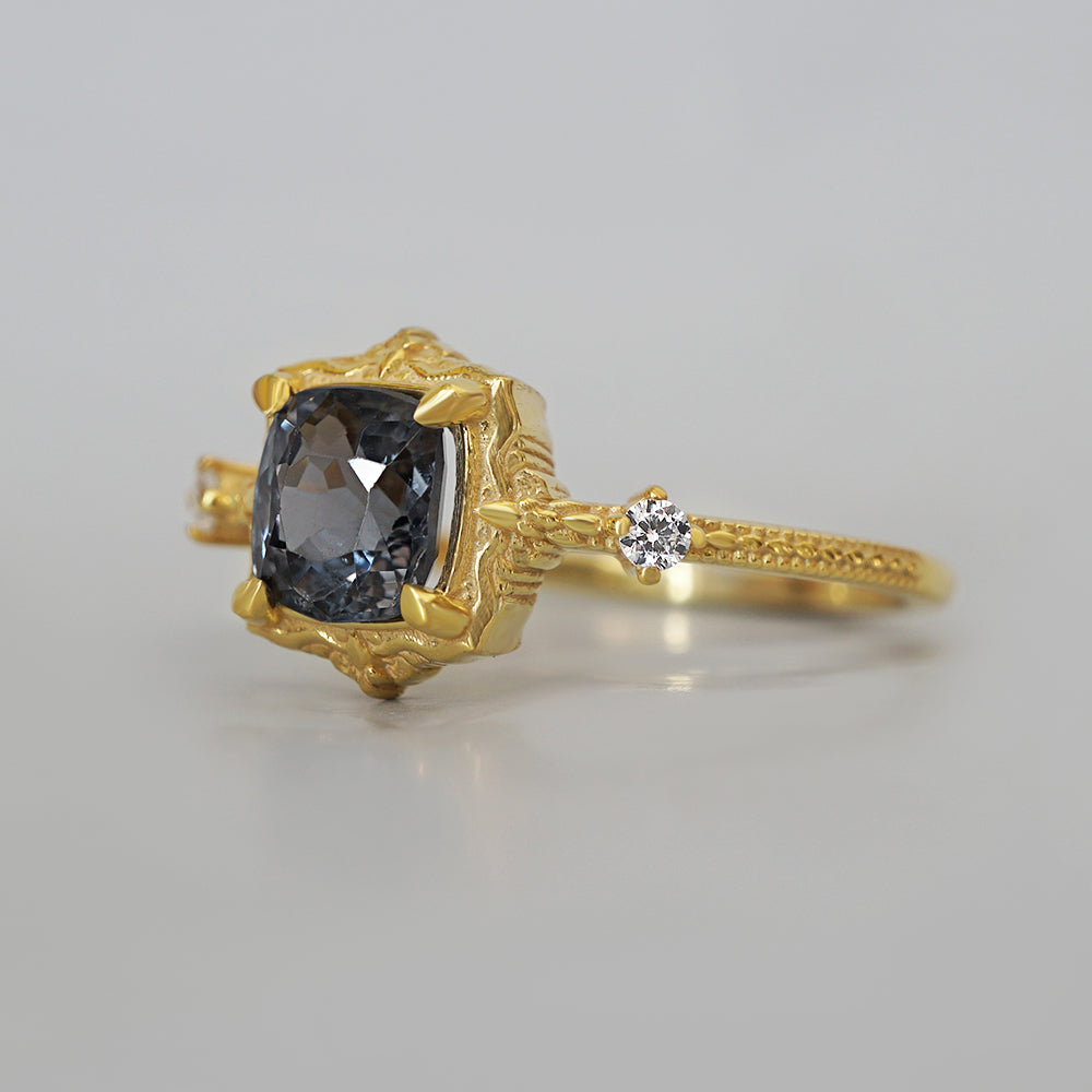 Limited Edition: Grey Spinel Requiem Ring in 14K and 18K Gold