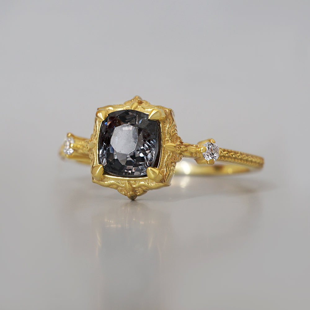 Limited Edition: Grey Spinel Requiem Ring in 14K and 18K Gold