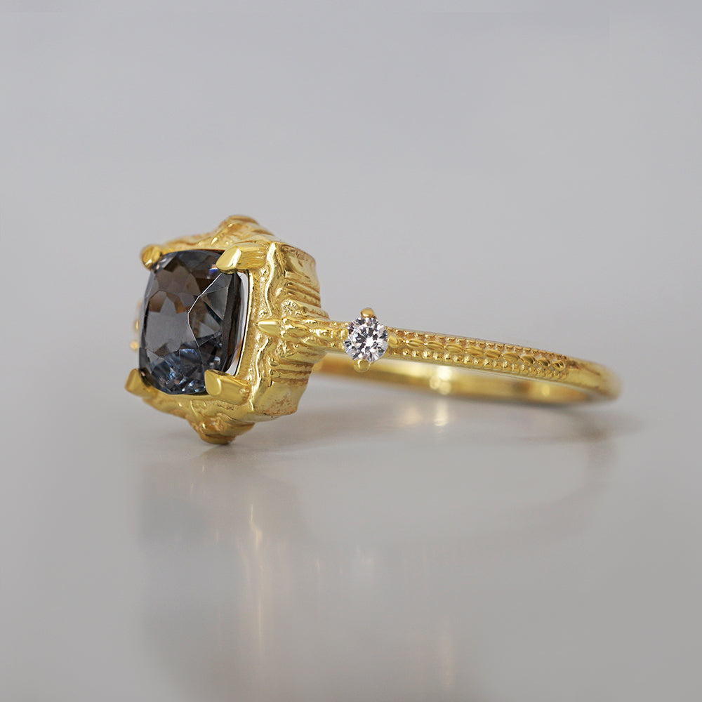 Limited Edition: Grey Spinel Requiem Ring in 14K and 18K Gold