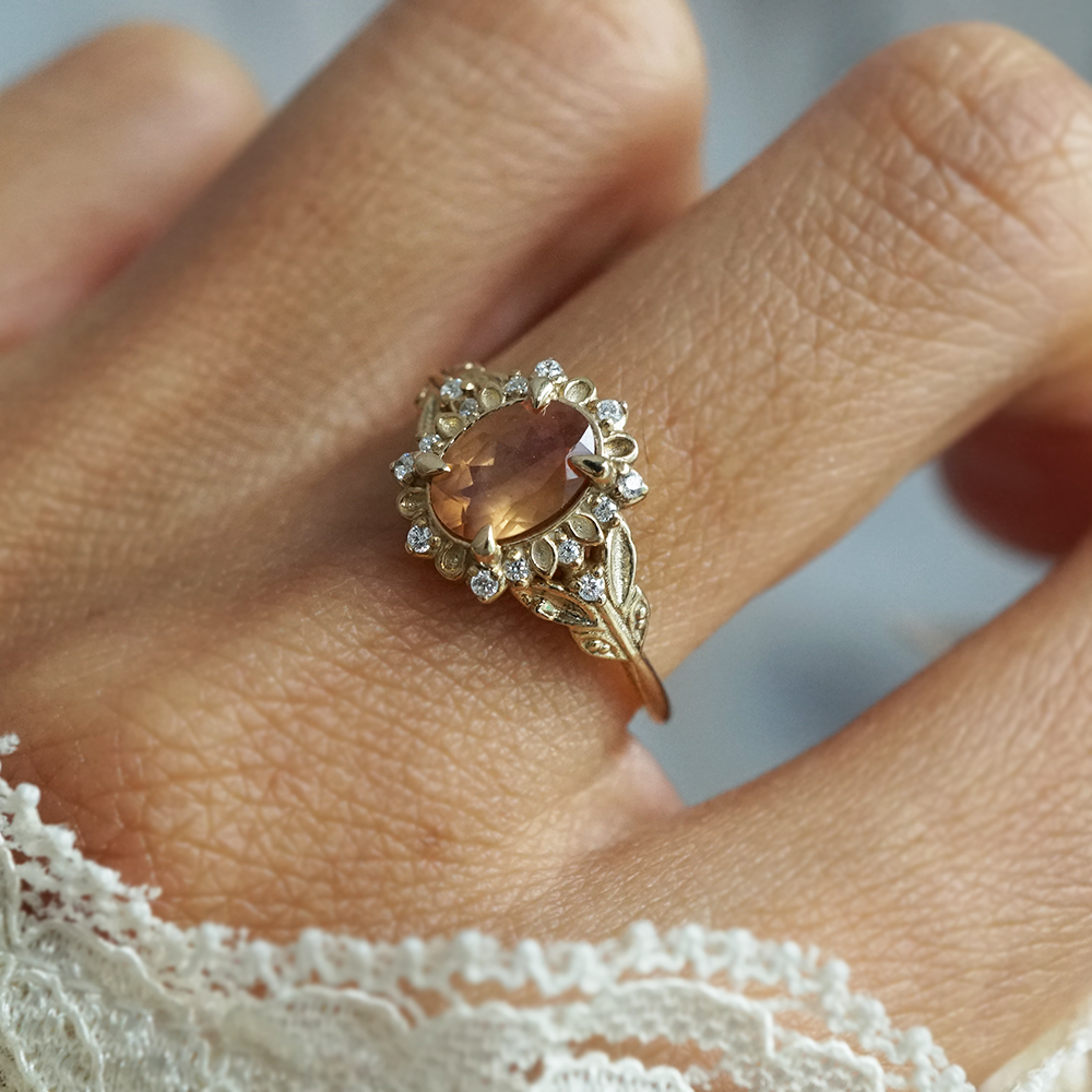 Honey Blossom Imperial Topaz Ring in 14K and 18K Gold