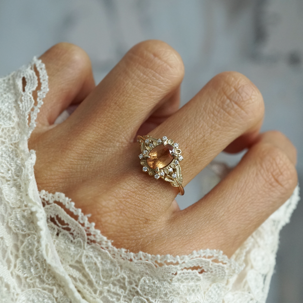 Honey Blossom Imperial Topaz Ring in 14K and 18K Gold