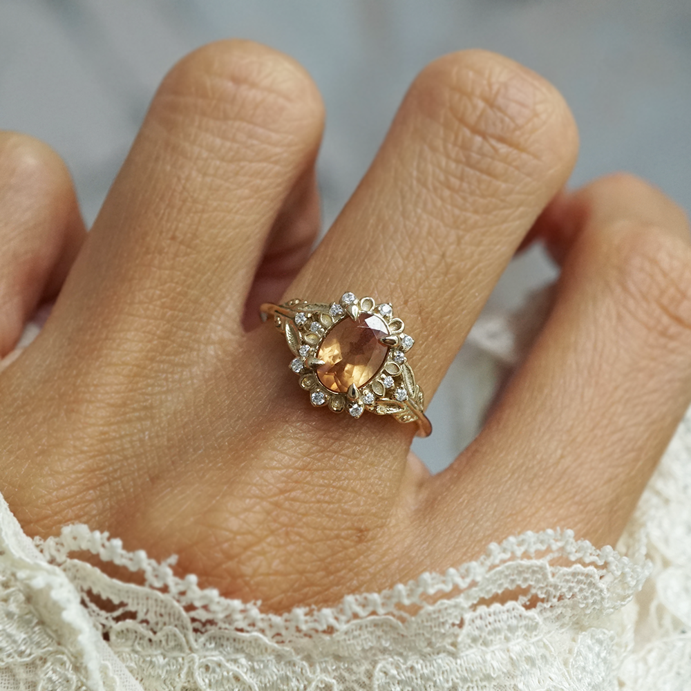 Honey Blossom Imperial Topaz Ring in 14K and 18K Gold