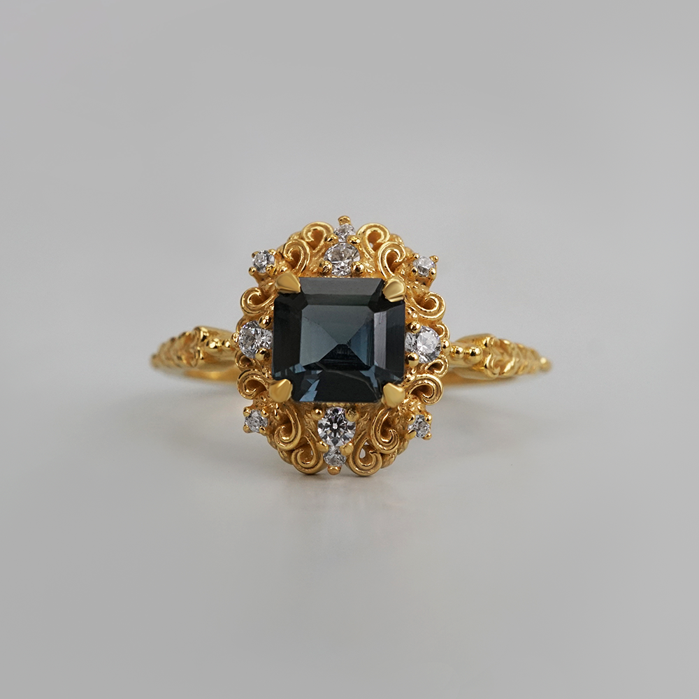 Limited Edition: Isadora Blue Spinel Diamond Ring in 14K and 18K Gold