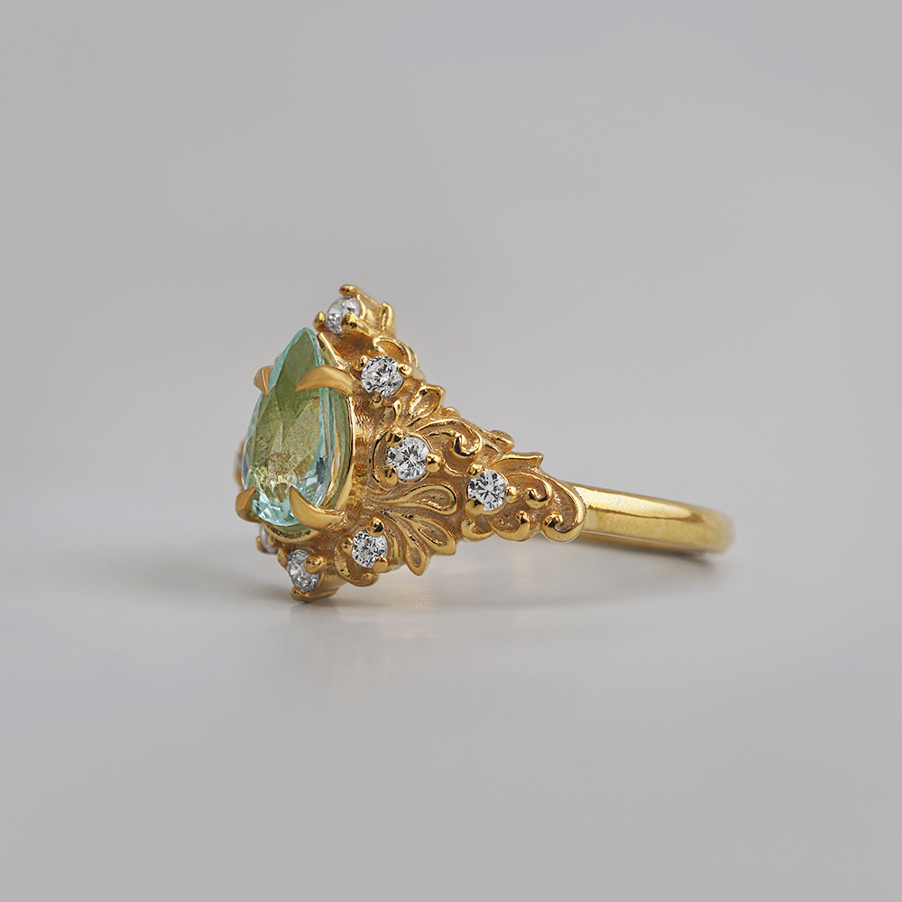 One Of A Kind: Lagoon Light Paraiba Tourmaline Ring in 14K and 18K Gold