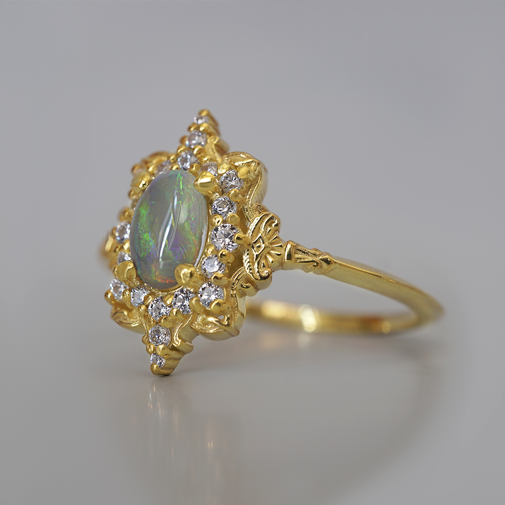 Liora Opal Diamond Ring in 14K and 18K Gold