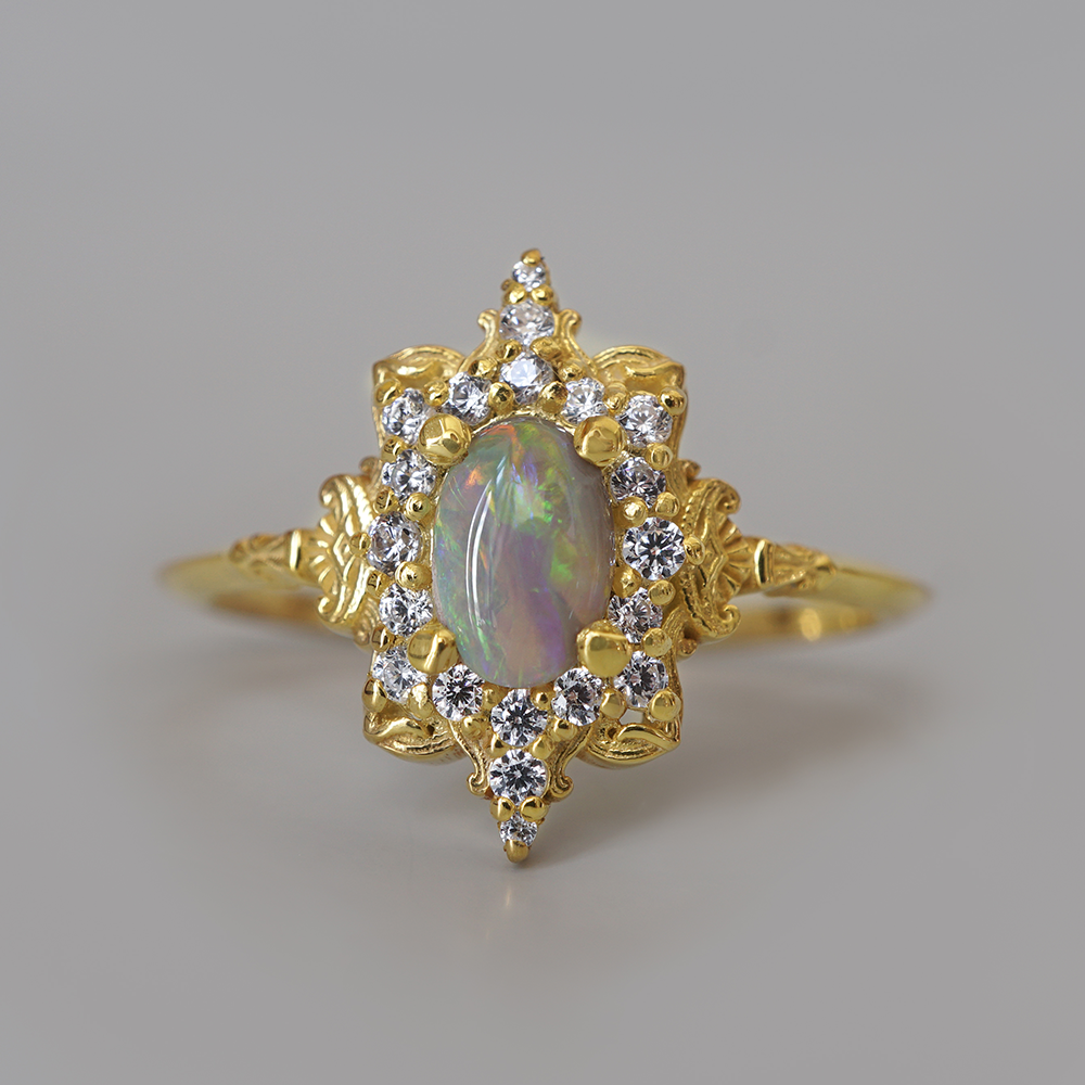 Liora Opal Diamond Ring in 14K and 18K Gold