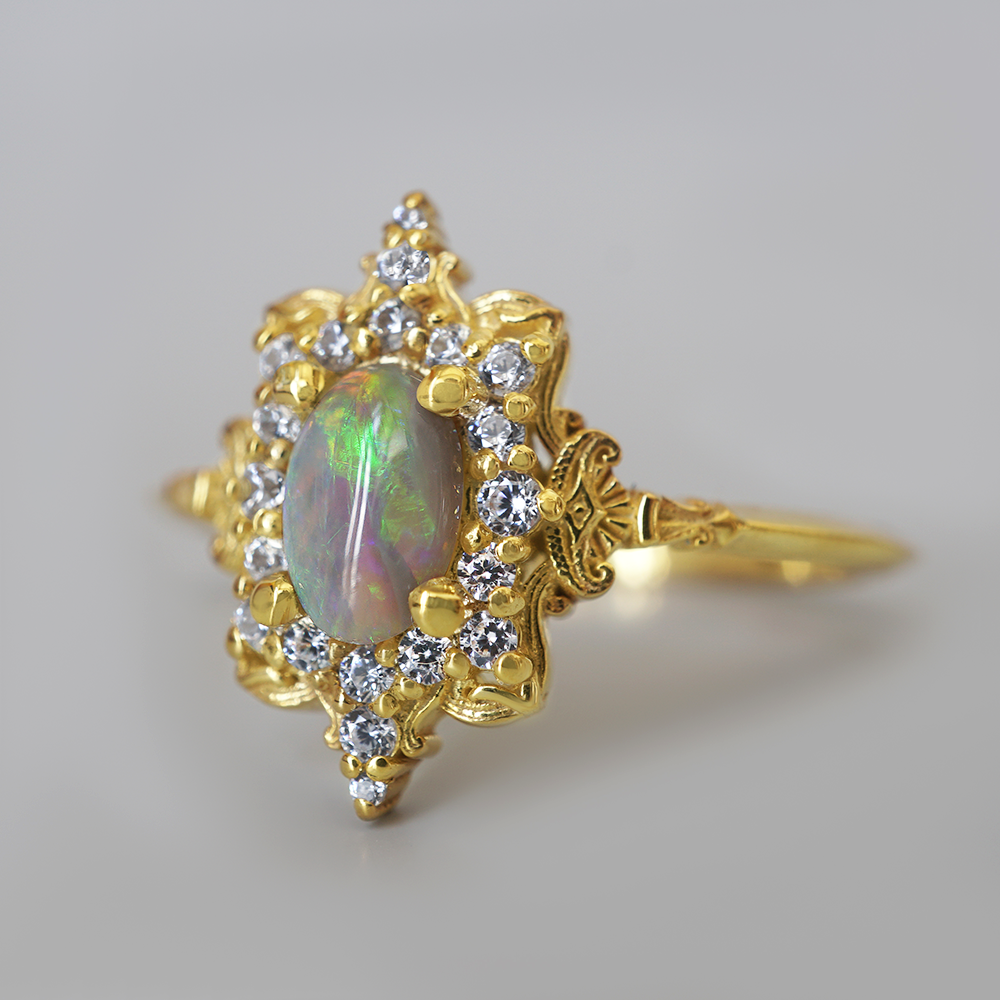 Liora Opal Diamond Ring in 14K and 18K Gold