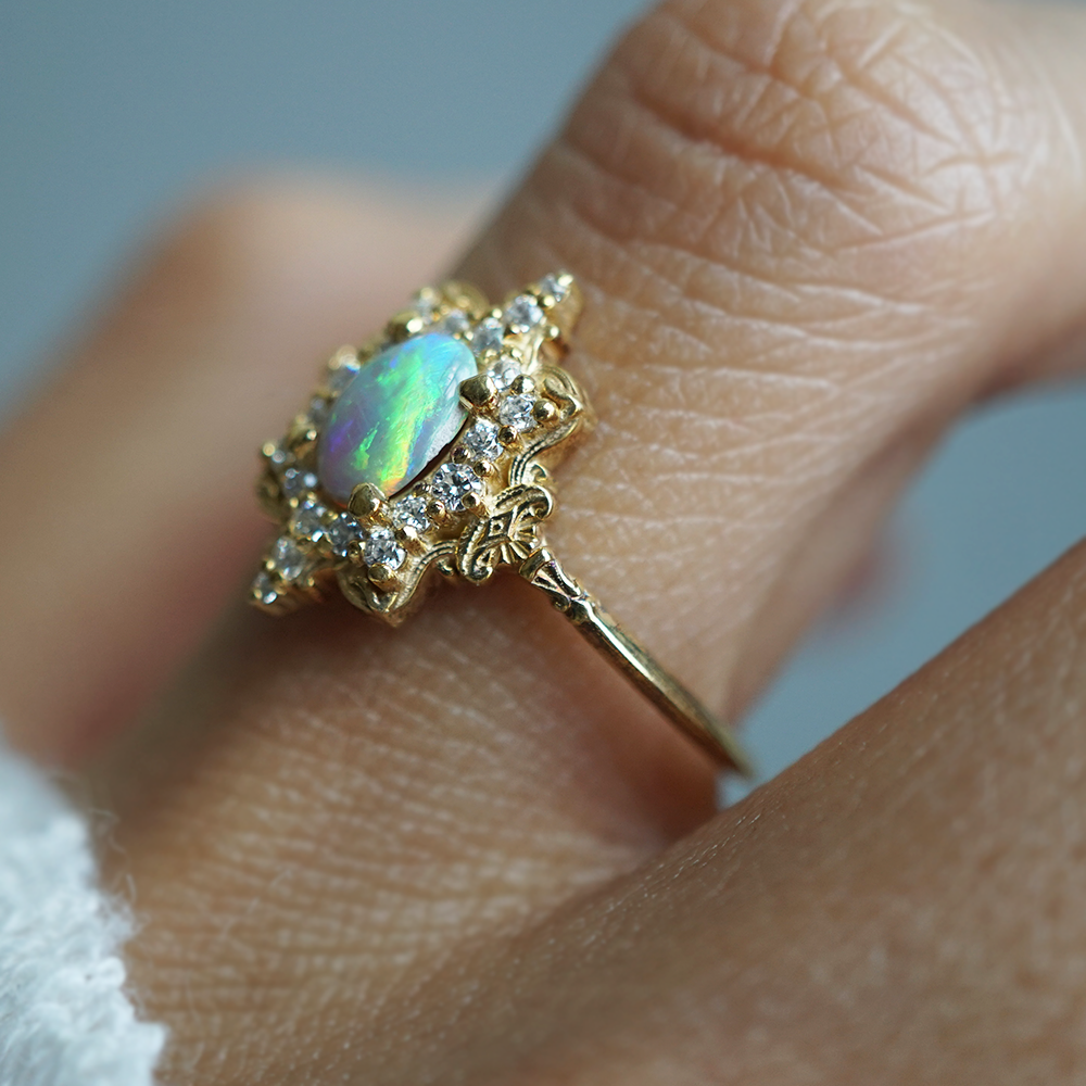 Liora Opal Diamond Ring in 14K and 18K Gold