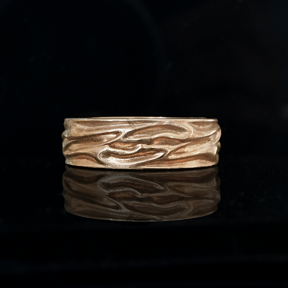 Liquid Ring Band in Sterling Silver and 14K Gold, 7mm
