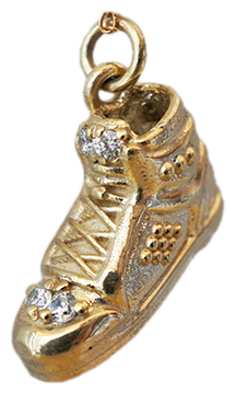 Sole Mate solid gold sneaker charm with natural diamonds, cut out