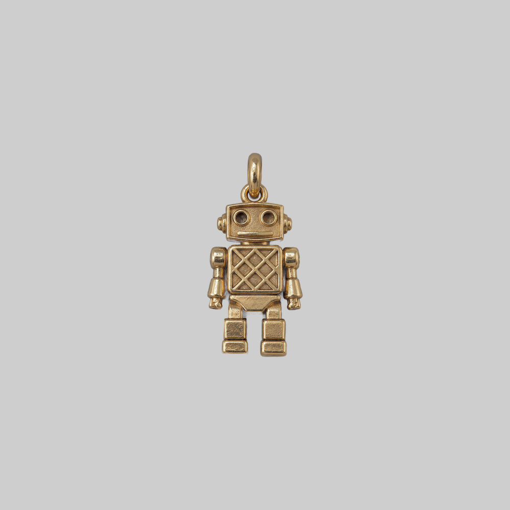 Little Wonder solid gold robot charm