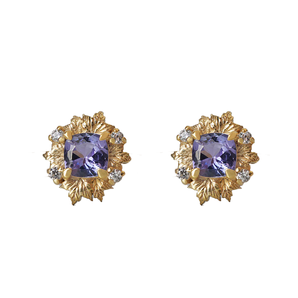 Twilight Lullaby Tanzanite Studs in 14K and 18K Gold