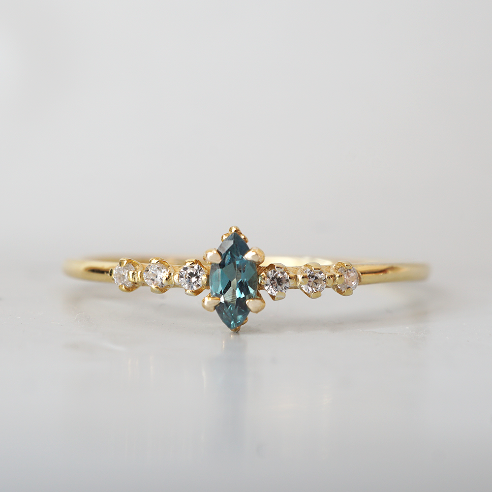 Limited Edition: 14K Dainty Alexandrite Marquise Ring