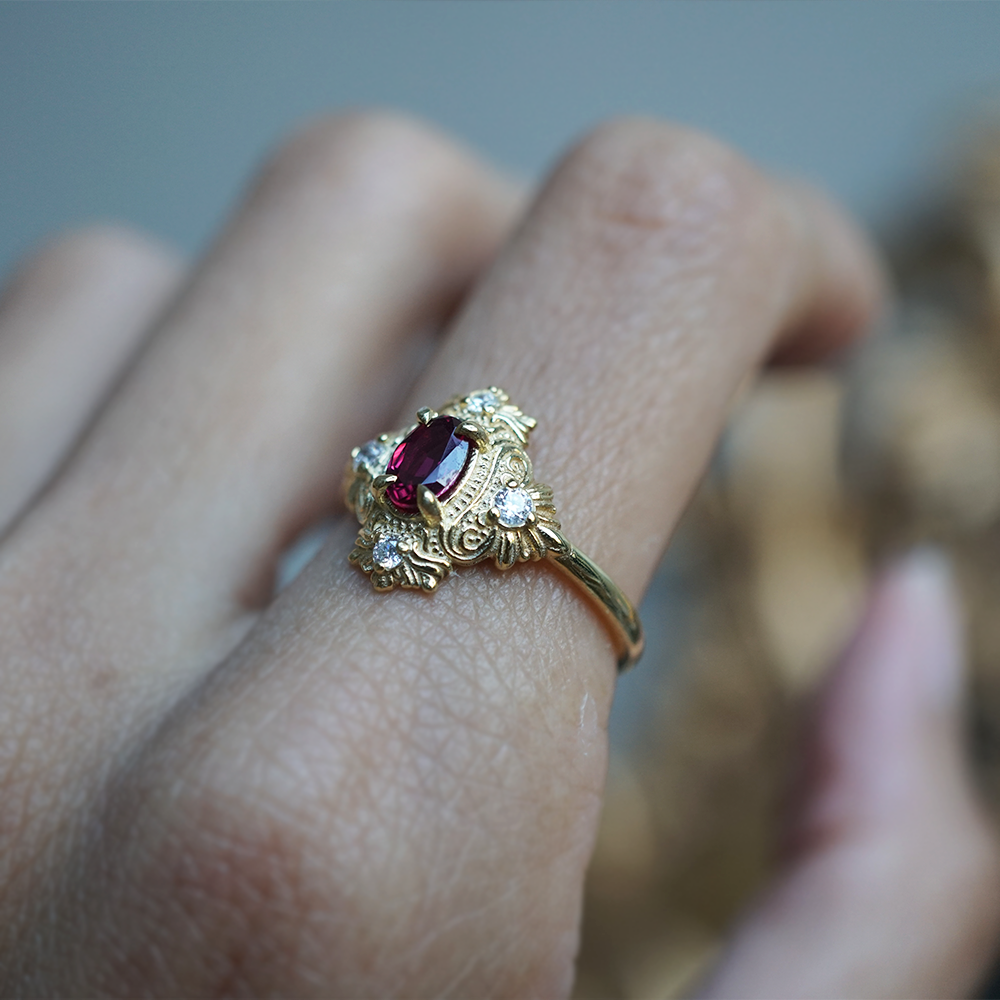Ruby Medici Diamond Ring in 14K and 18K Gold