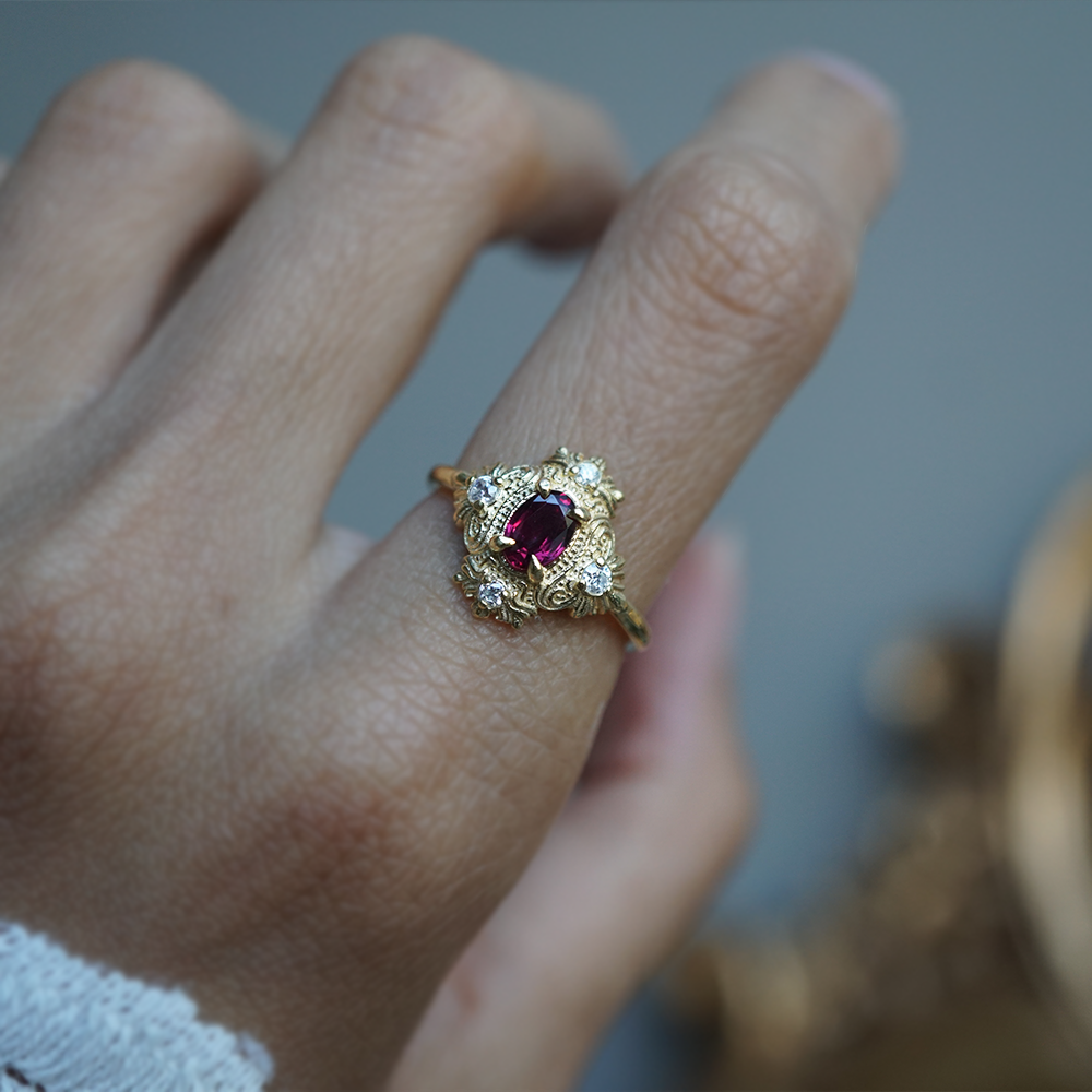Ruby Medici Diamond Ring in 14K and 18K Gold