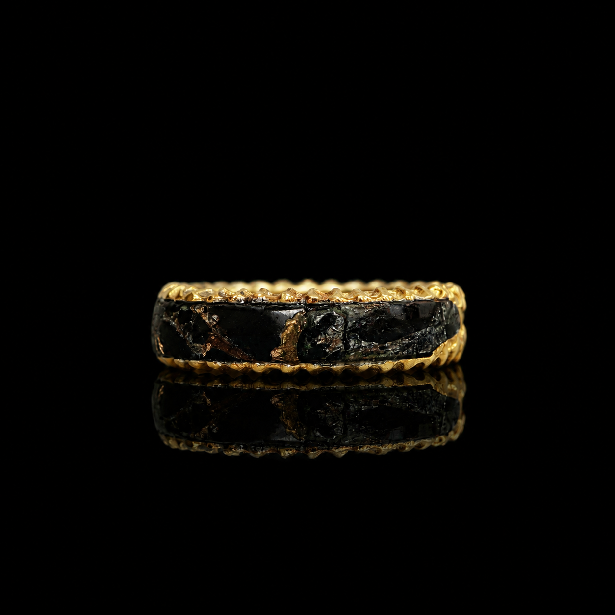 Pietersite Monolith Ring in 14K and 18K Gold, 5.6mm