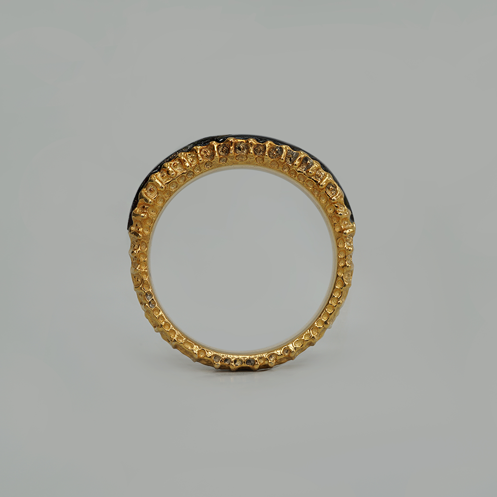 Pietersite Monolith Ring in 14K and 18K Gold, 5.6mm