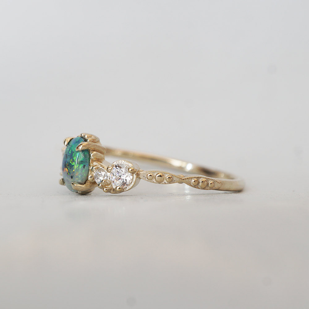 Opal Nebula Diamond Ring in 14K and 18K Gold