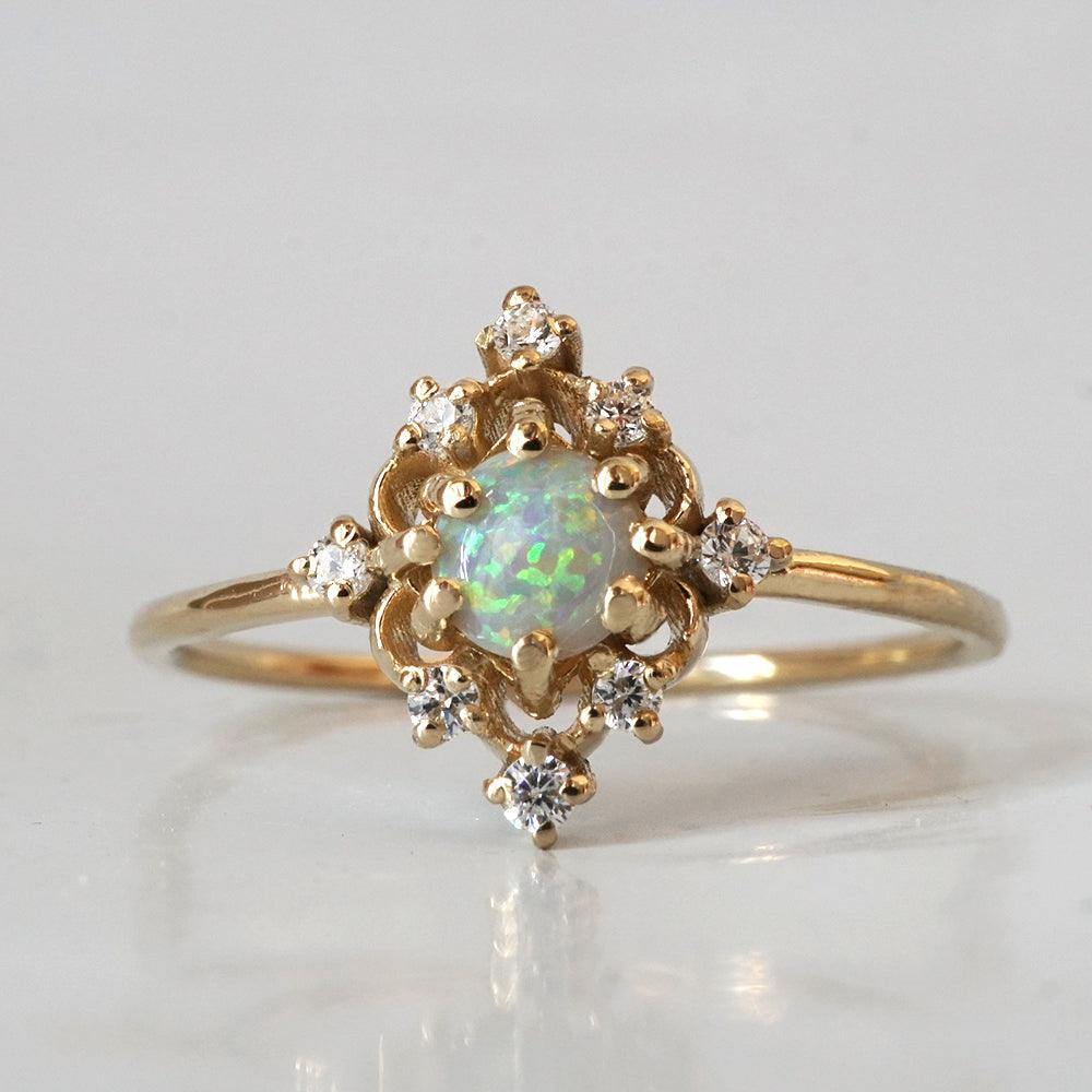 14K Opal Venetian Ring - Tippy Taste Jewelry