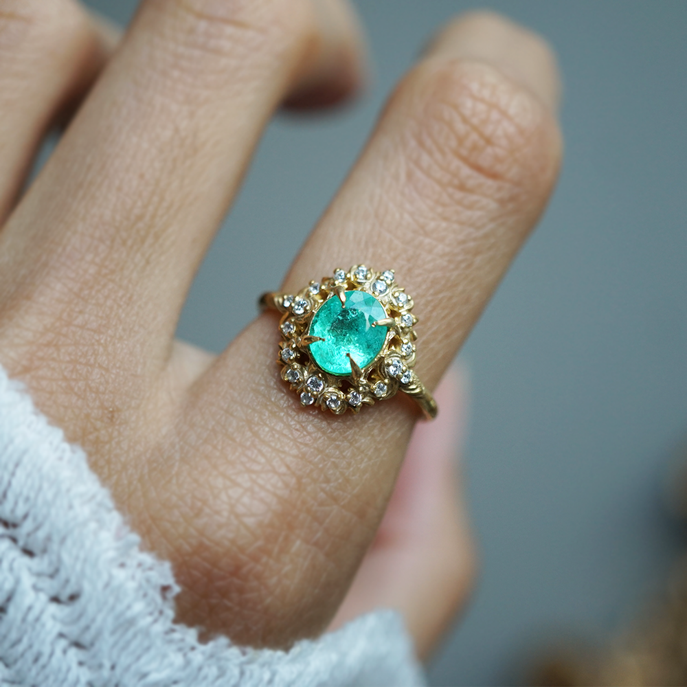One Of A Kind: Paraiba Tourmaline Ophira Diamond Ring in 14K and 18K Gold