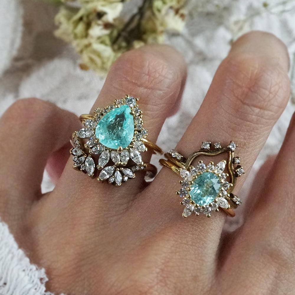 One Of A Kind: Paraiba Tourmaline Opulence Diamond Ring in 14K and 18K