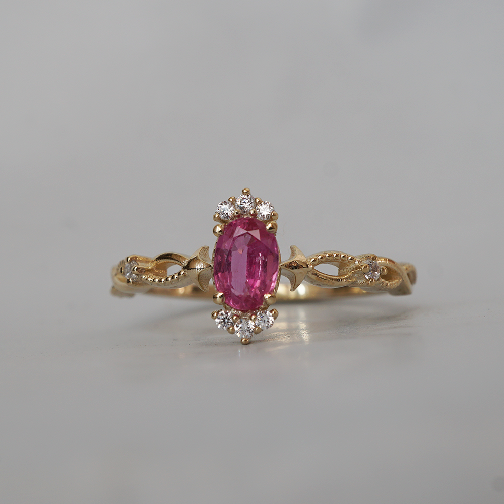 Pink Sapphire Rosalind Ring in 14K and 18K Gold