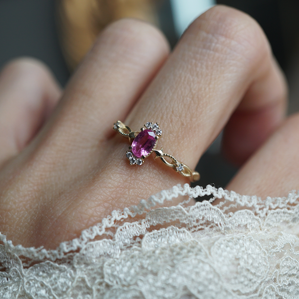 Pink Sapphire Rosalind Ring in 14K and 18K Gold
