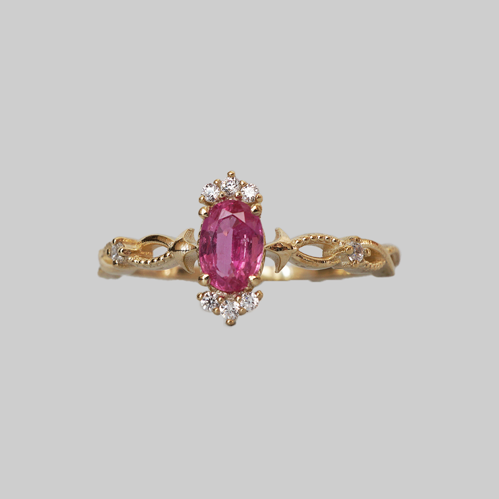 Pink Sapphire Rosalind Ring in 14K and 18K Gold