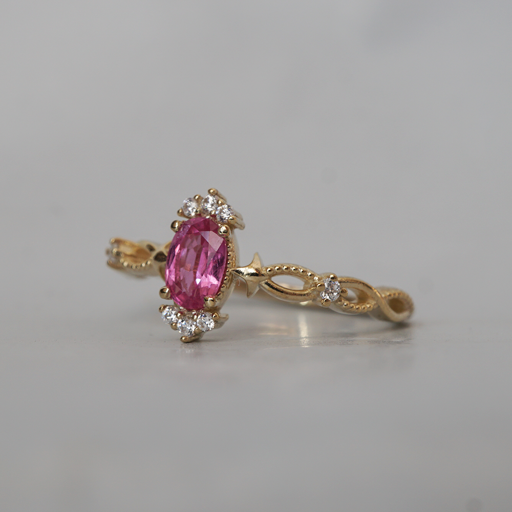 Pink Sapphire Rosalind Ring in 14K and 18K Gold