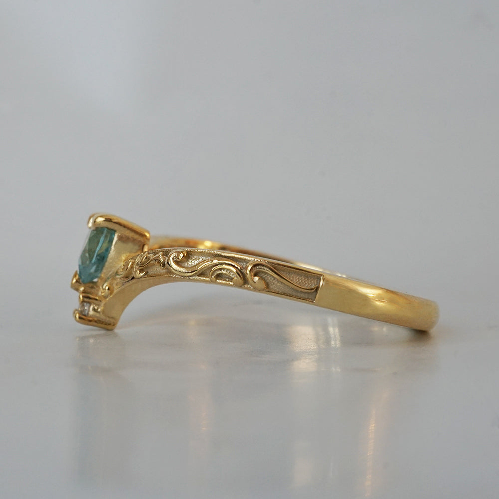 Limited Edition: Paraiba Tourmaline Heart Ring in 14K and 18K Gold