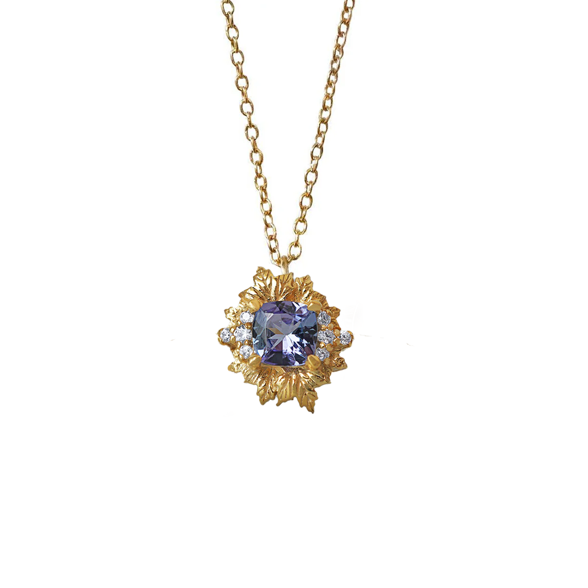 Petals Of Dusk Tanzanite Necklace in 14K Gold