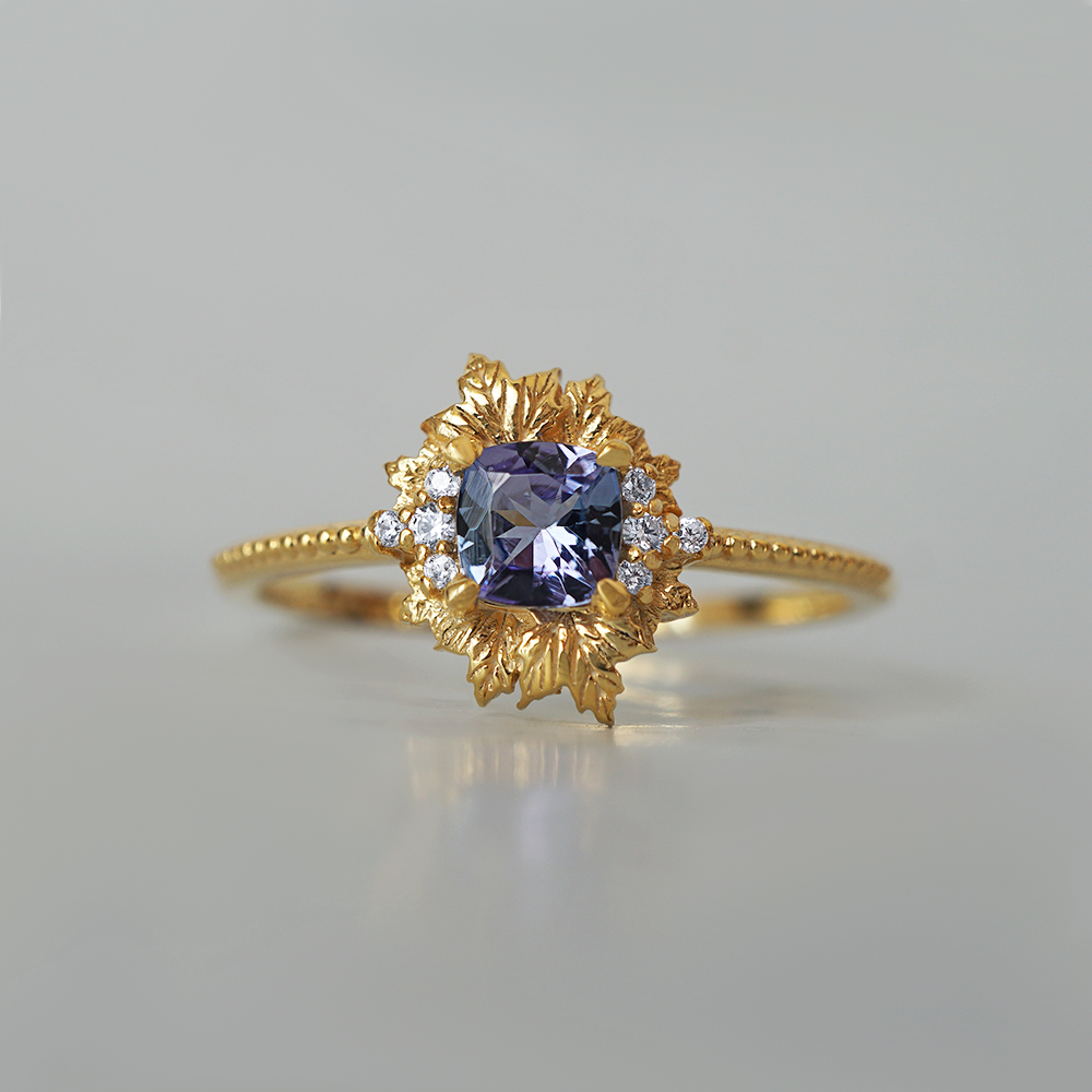 Petals Of Dusk Tanzanite Ring in 14K and 18K Gold