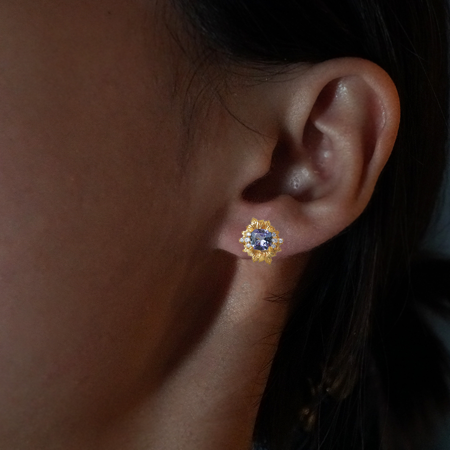Petals Of Dusk Tanzanite Studs in 14K and 18K Gold
