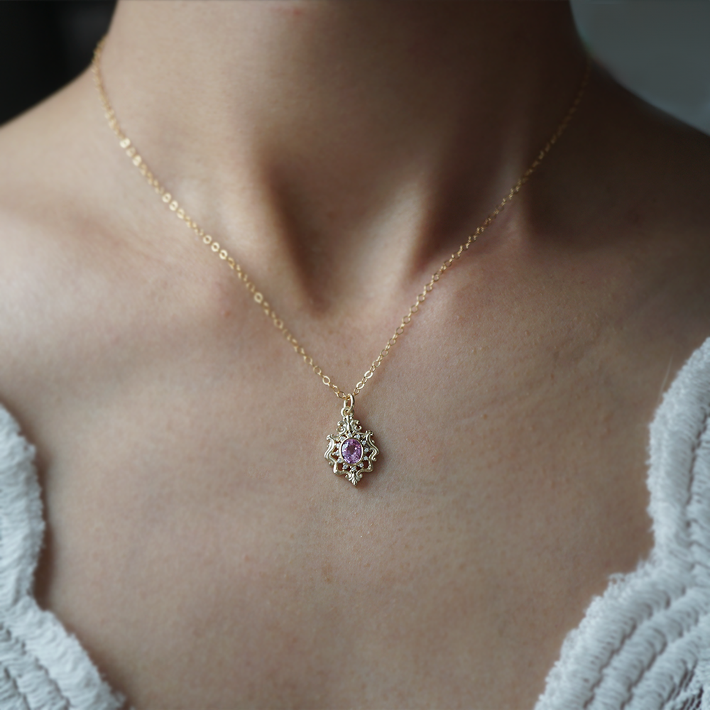 Pink Sapphire Amaya Necklace in 14K and 18K Gold