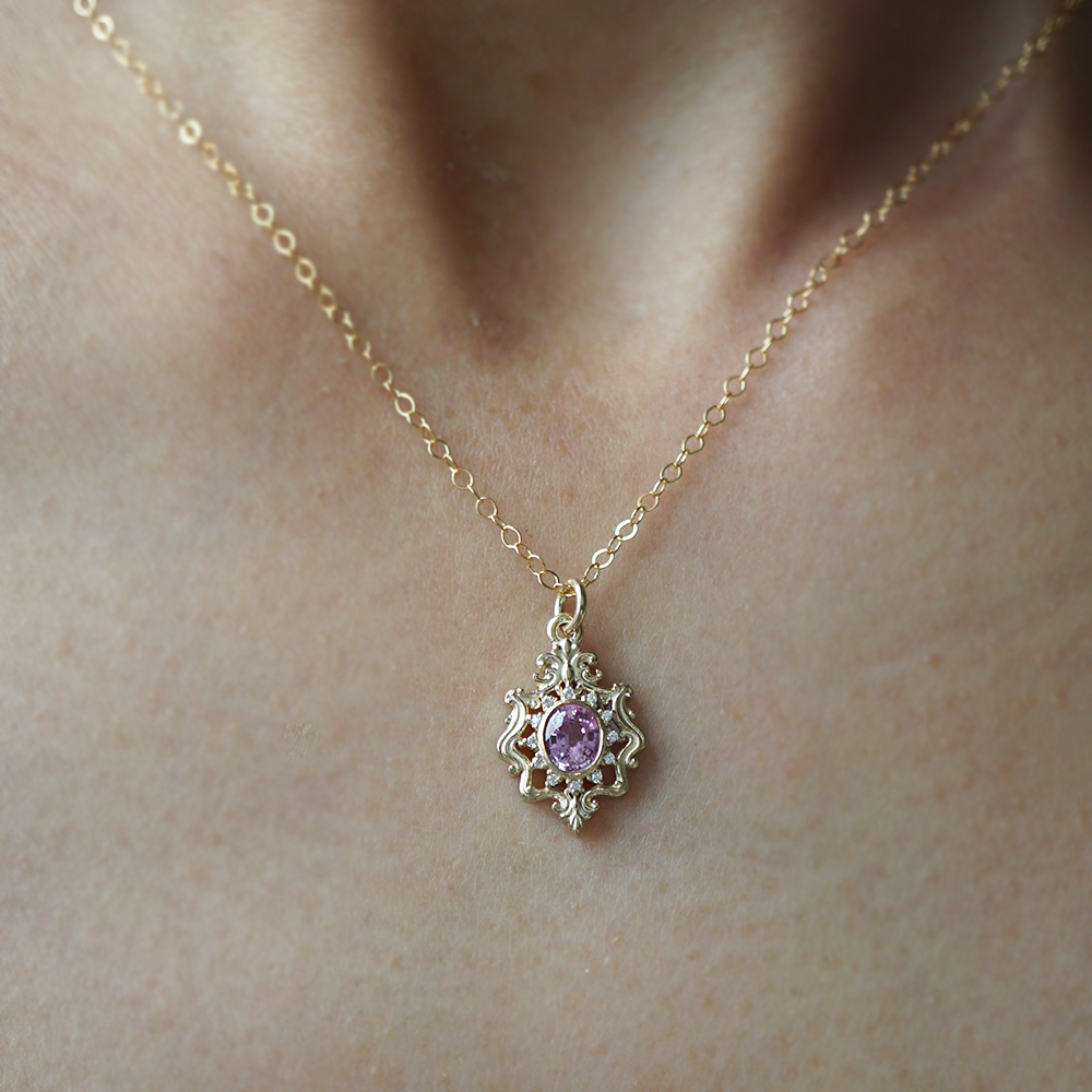 Pink Sapphire Amaya Necklace in 14K and 18K Gold
