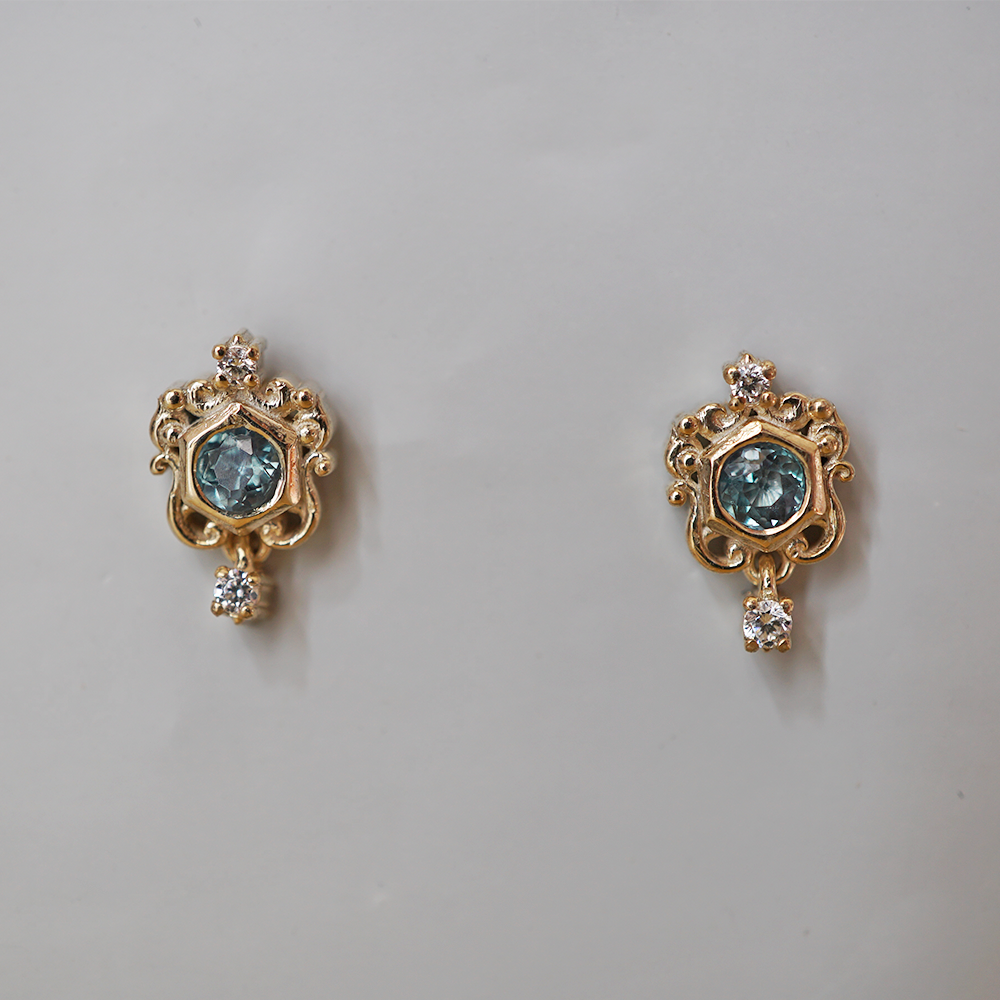 Limited Edition: Alexandrite Portes de Lumière Studs in Sterling Silver and 14K Gold