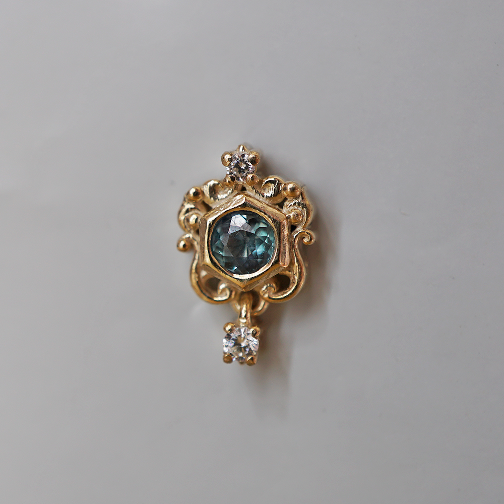 Limited Edition: Alexandrite Portes de Lumière Studs in Sterling Silver and 14K Gold